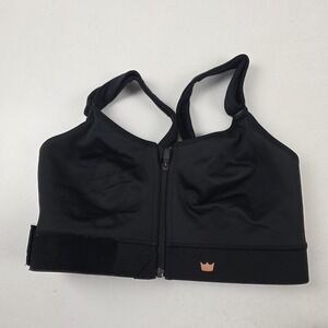 Shefit Sports Bra Womens 2Luxe Black Front Zip Adjustable High Impact Crossback